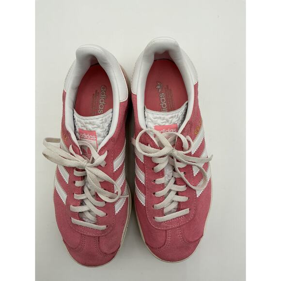 Adidas 'Gazelle' Pink Leather Bold Platform Sneaker Size 6.5 M - Picture 5 of 6